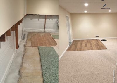 water damage before and after