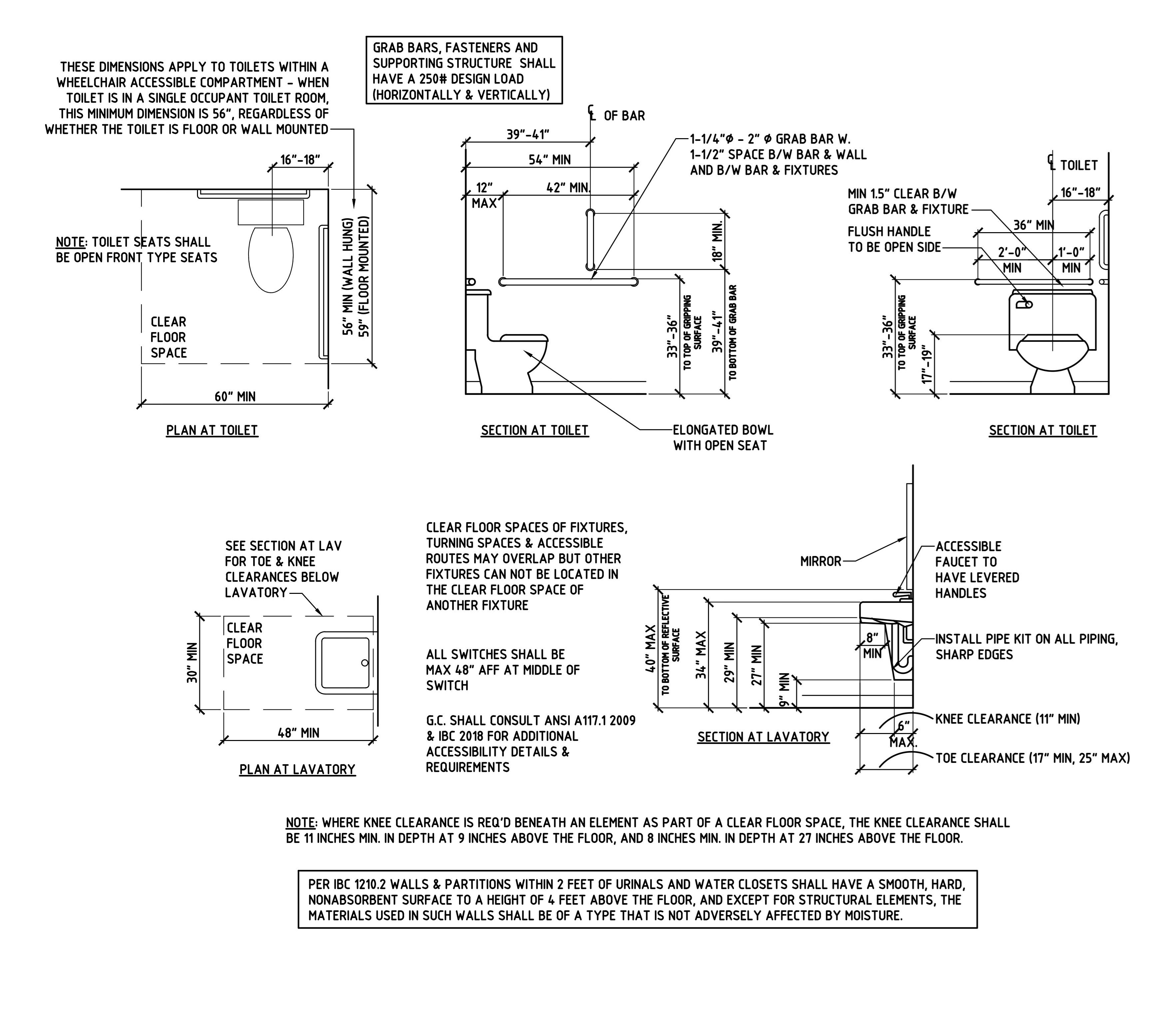 ADA-Compliant bathroom drawing