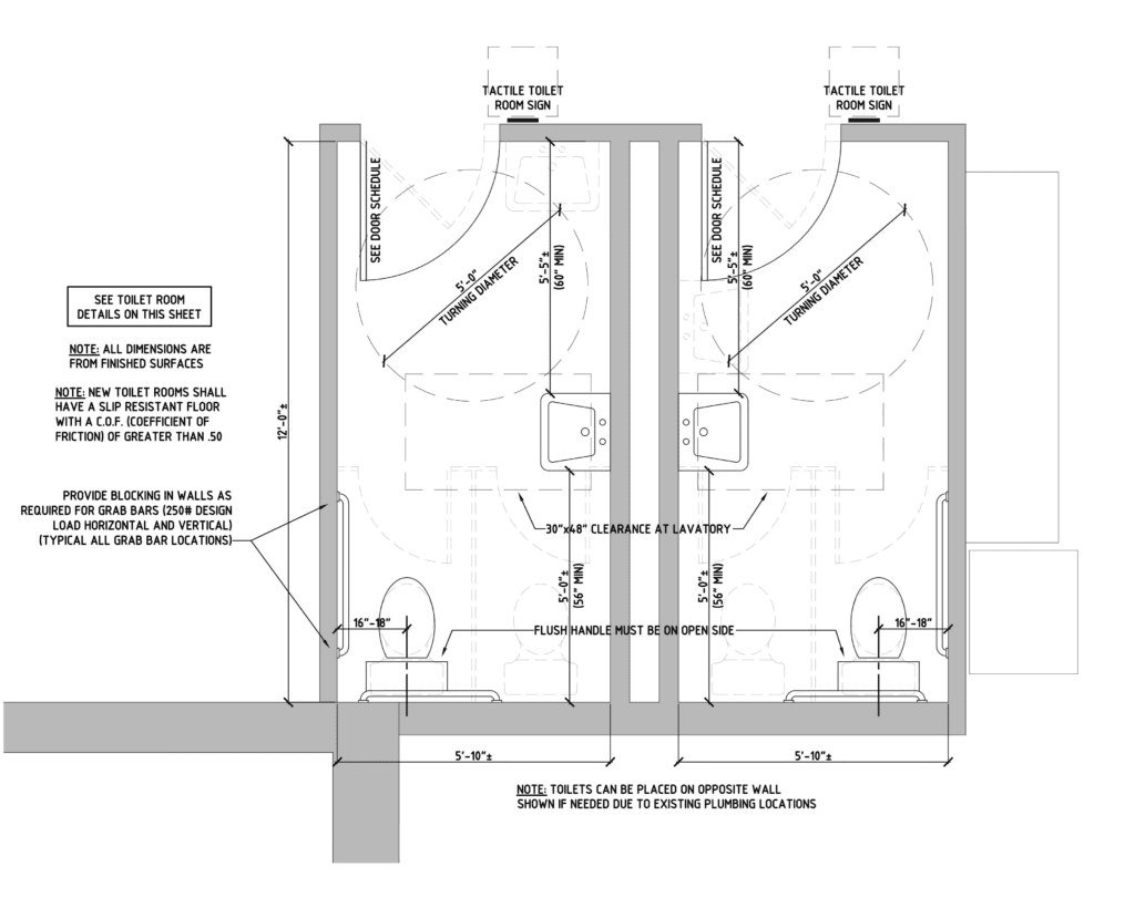 ADA-Compliant bathroom drawing