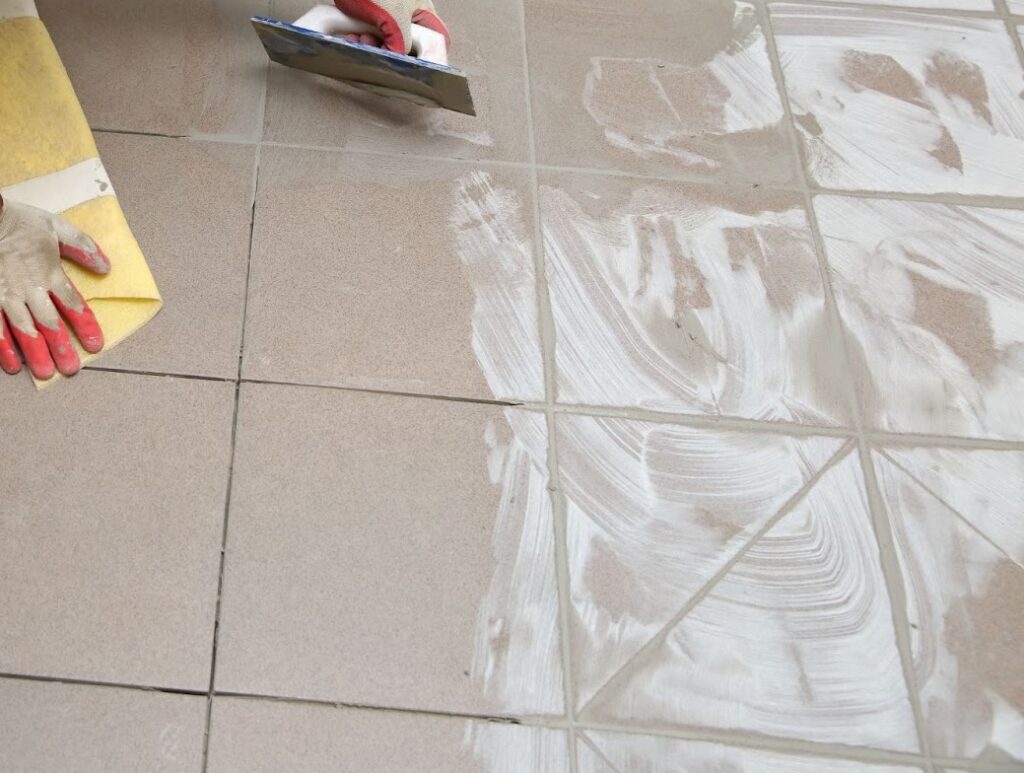 floor tile with sanded grout