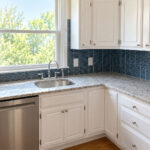 White Cabinet Blue Backsplash Kitchen Furlong PA - RPK Construction LLC